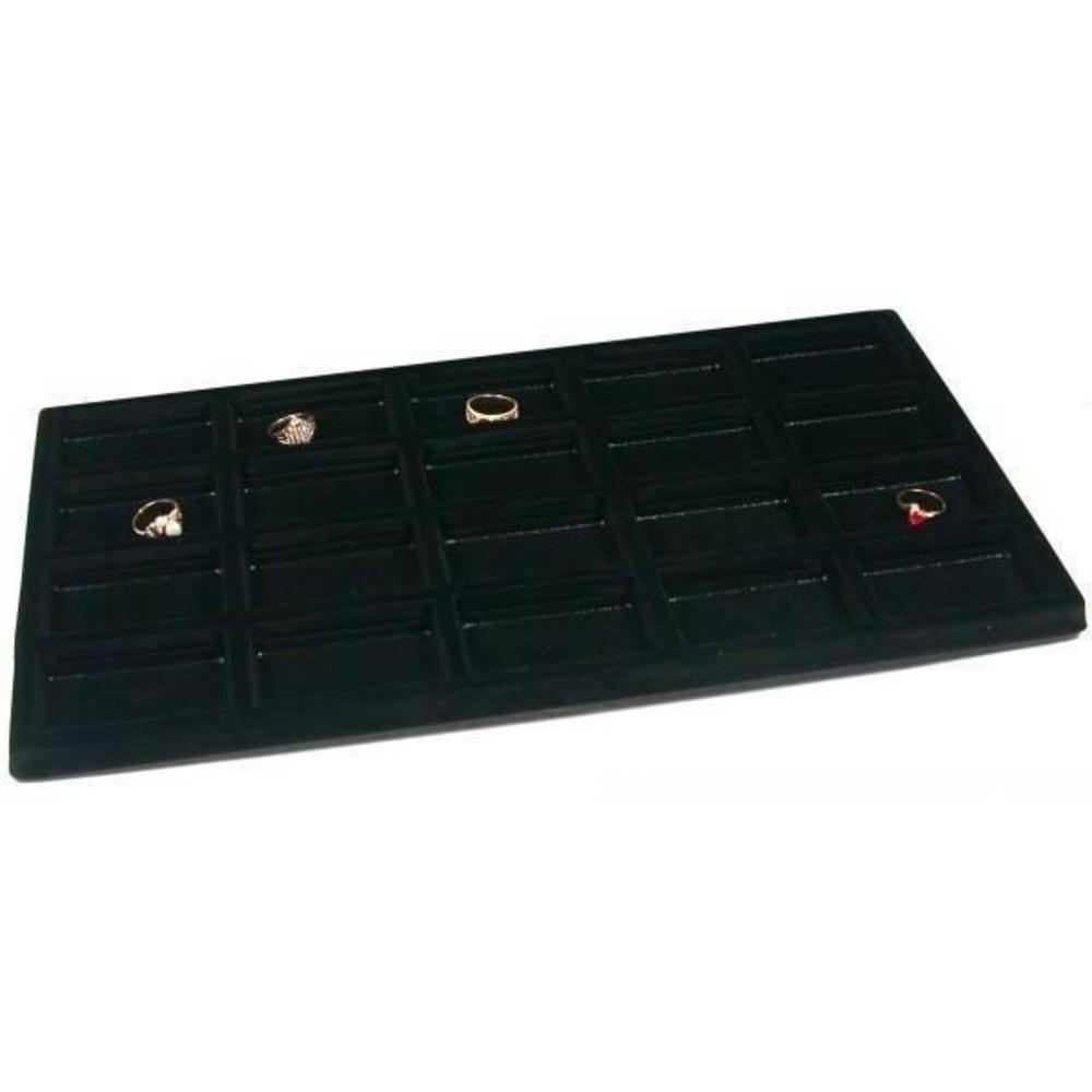 7 Black Charm Coin Display Tray &#x26; Glass Top Travel Case
