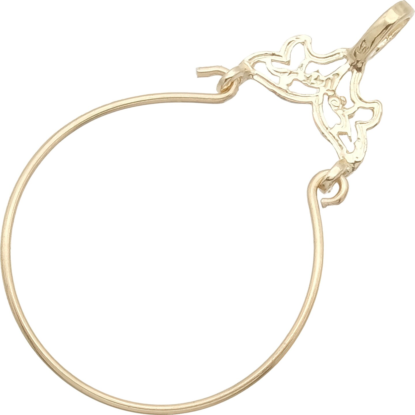 14K Yellow Gold Charm Holder 28mm