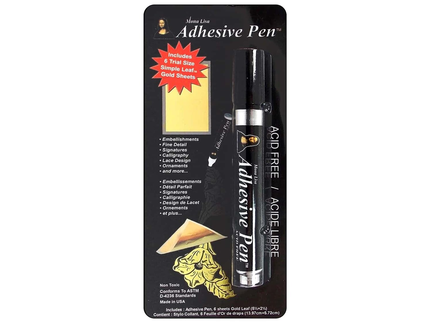 Mona Lisa Adhesive Pen with Gold Leaf Michaels