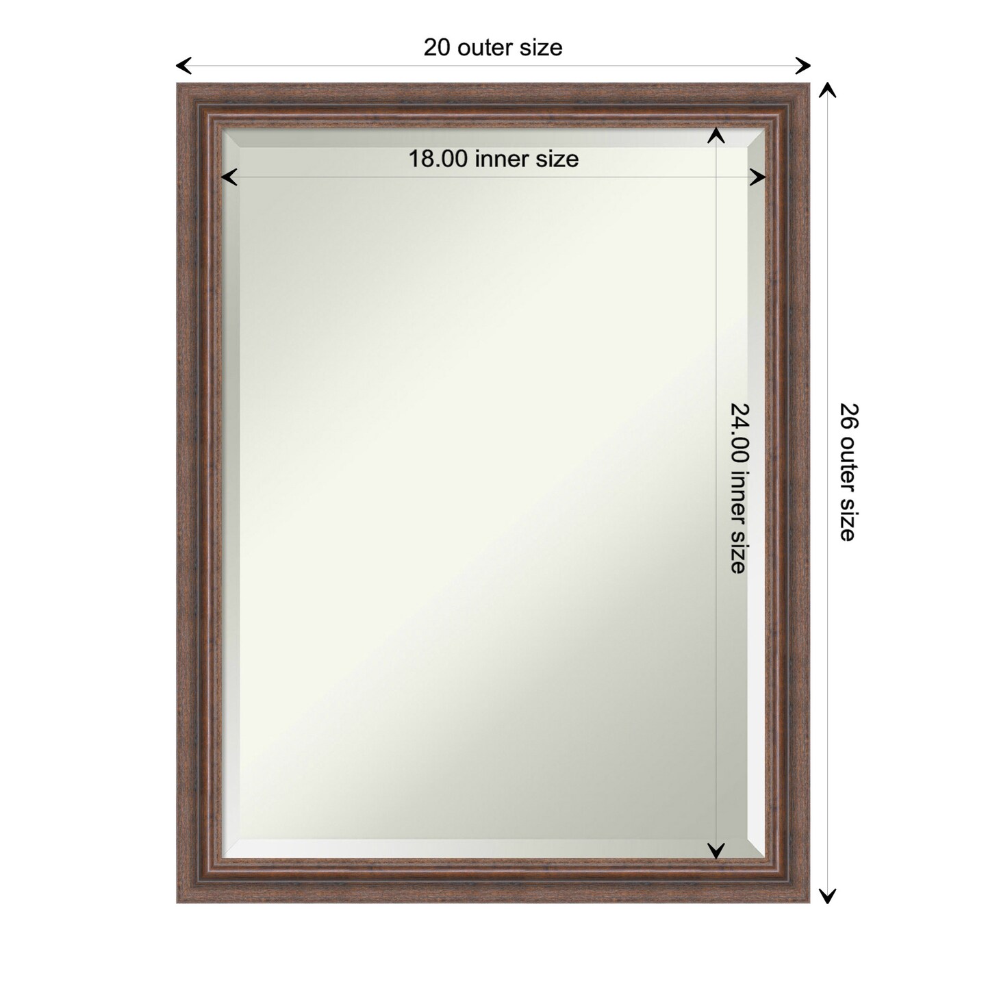 Beveled Wood Bathroom Wall Mirror, Distressed Rustic Brown Frame | Michaels