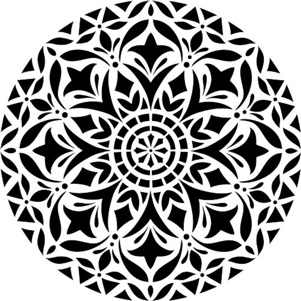 Devi Mandala Embossing 12 x 12 Stencil | FS027 by Designer Stencils | Mandala &#x26; Medallion Stencils | Reusable Stencil for Painting on Wood, Wall, Tile, Canvas, Paper, Fabric, Furniture, Floor | Stencil for Home Makeover | Easy to Use &#x26; Clean