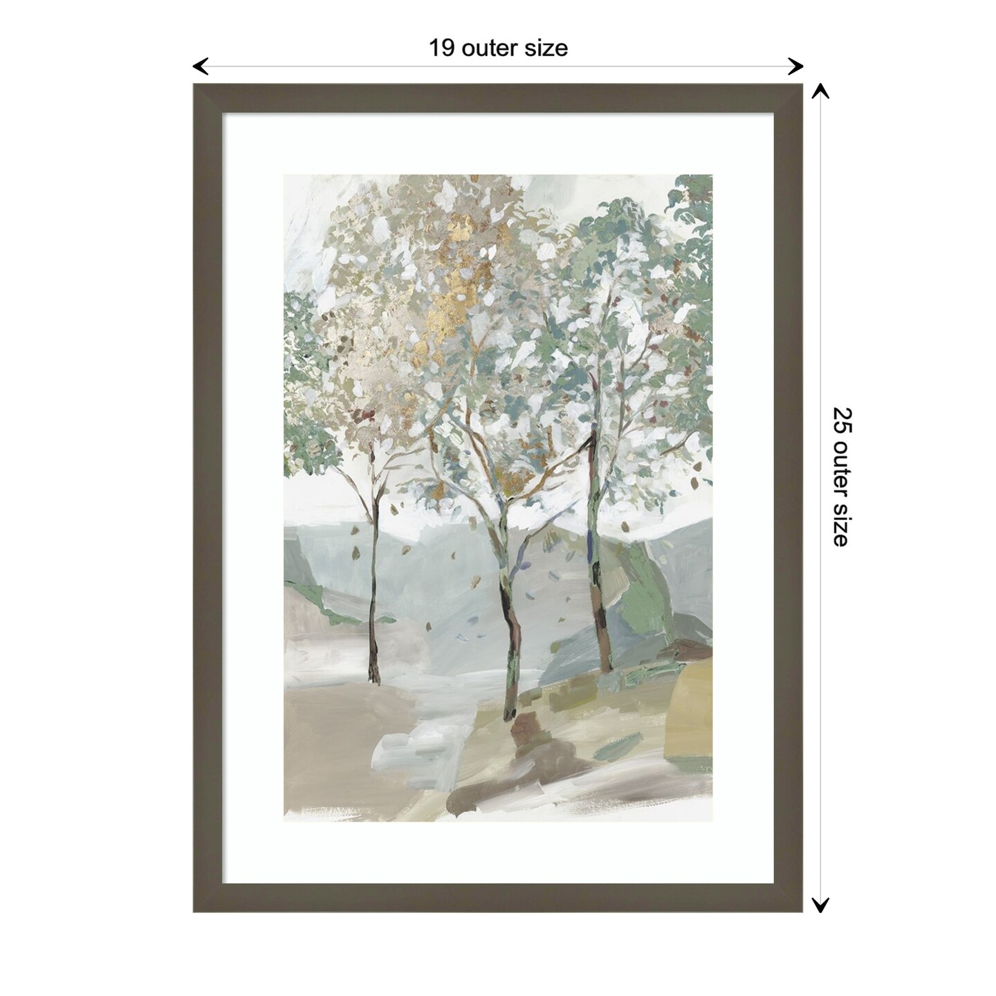 Breezy Landscape Trees I by Allison Pearce Wood Framed Wall Art Print