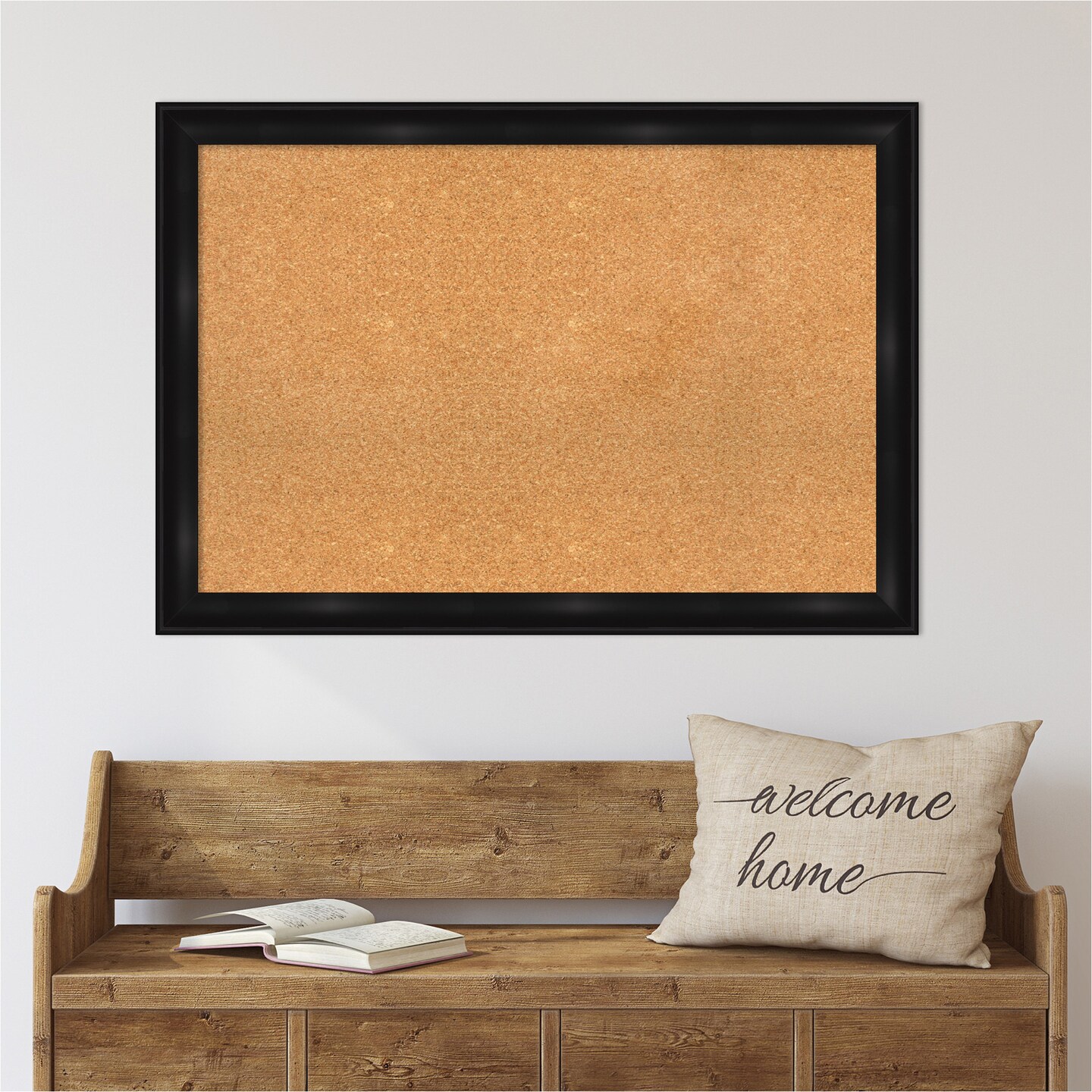 Cork Board, Grand Black Narrow Frame - Bulletin Board, Organization Board, Pin Board