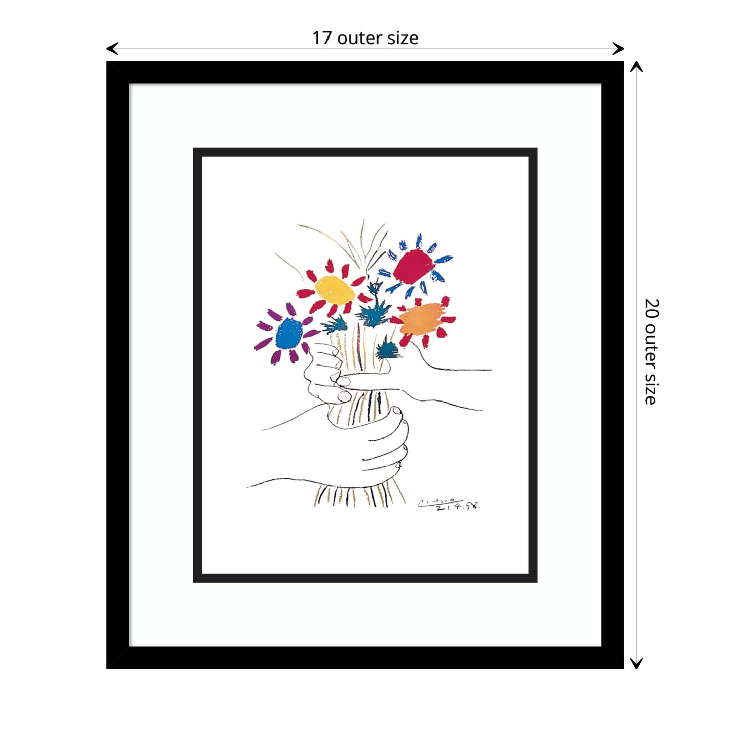Fleurs by Pablo Picasso Wood Framed Wall Art Print