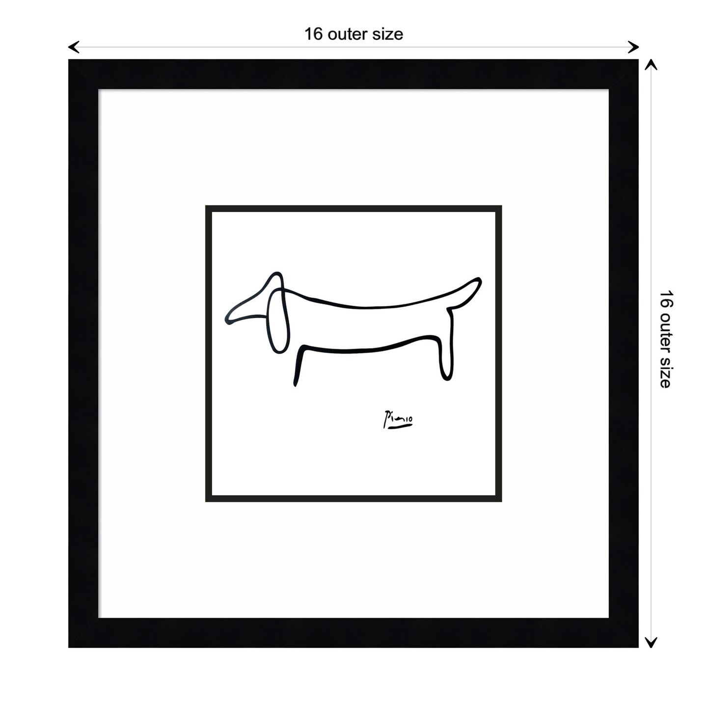 Le Chien (The Dog) by Pablo Picasso Wood Framed Wall Art Print