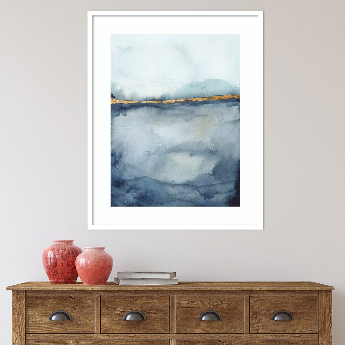 Coastal Horizon II by Victoria Borges Wood Framed Wall Art Print