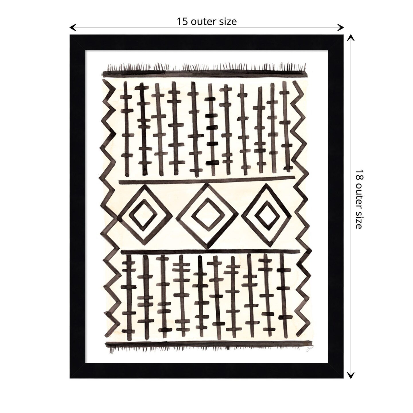 Black Yellow Mountain Range Silhouette by Cat Coquillette Wood Framed Wall Art Print