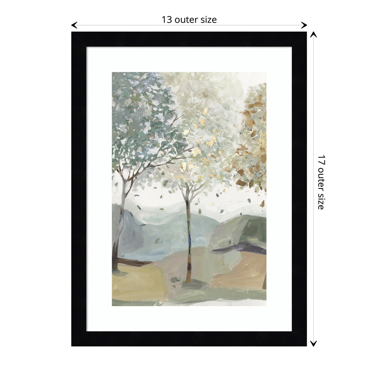 Breezy Landscape Trees I by Allison Pearce Wood Framed Wall Art Print