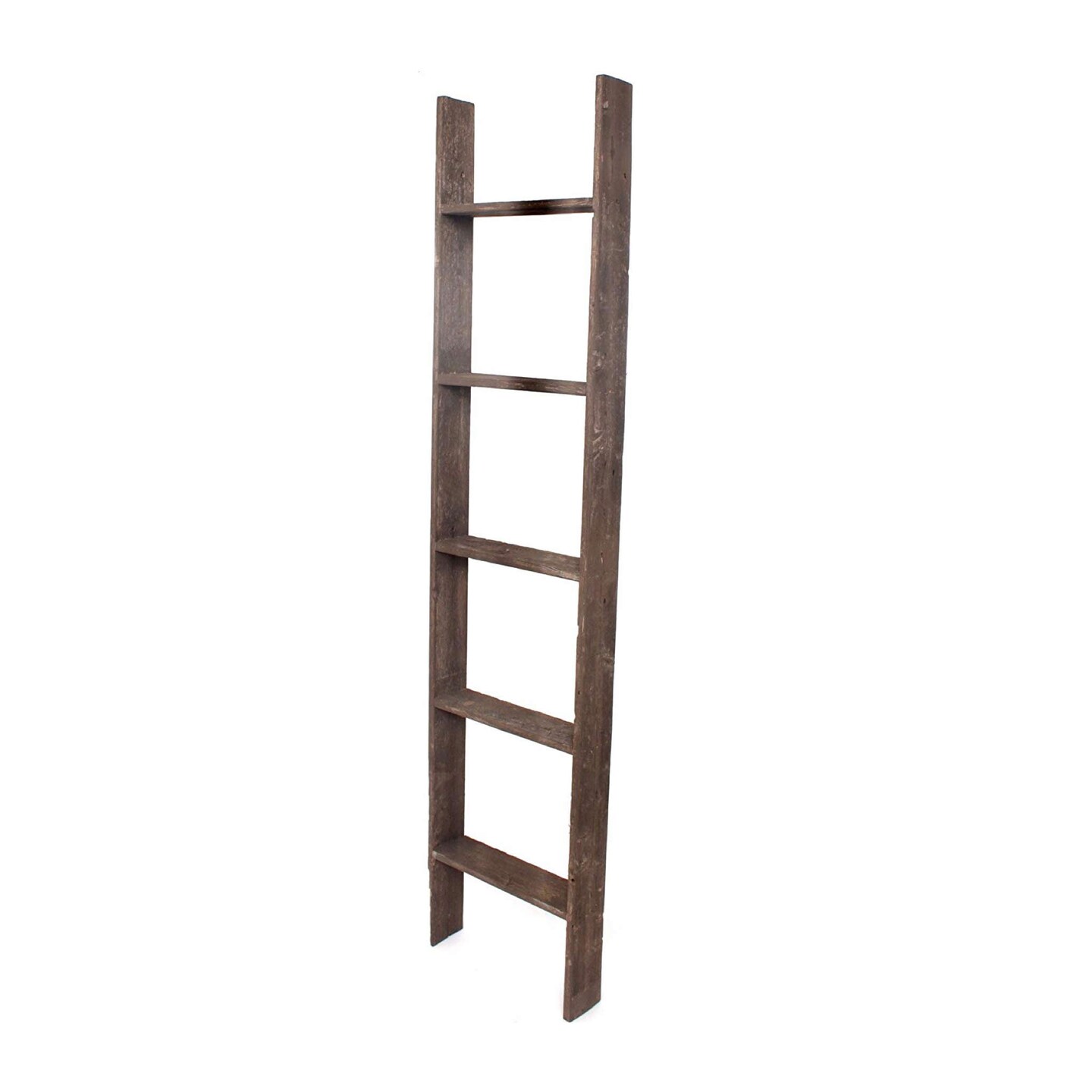 Rustic Farmhouse 5ft Reclaimed Wood Decorative Bookcase Picket Ladder