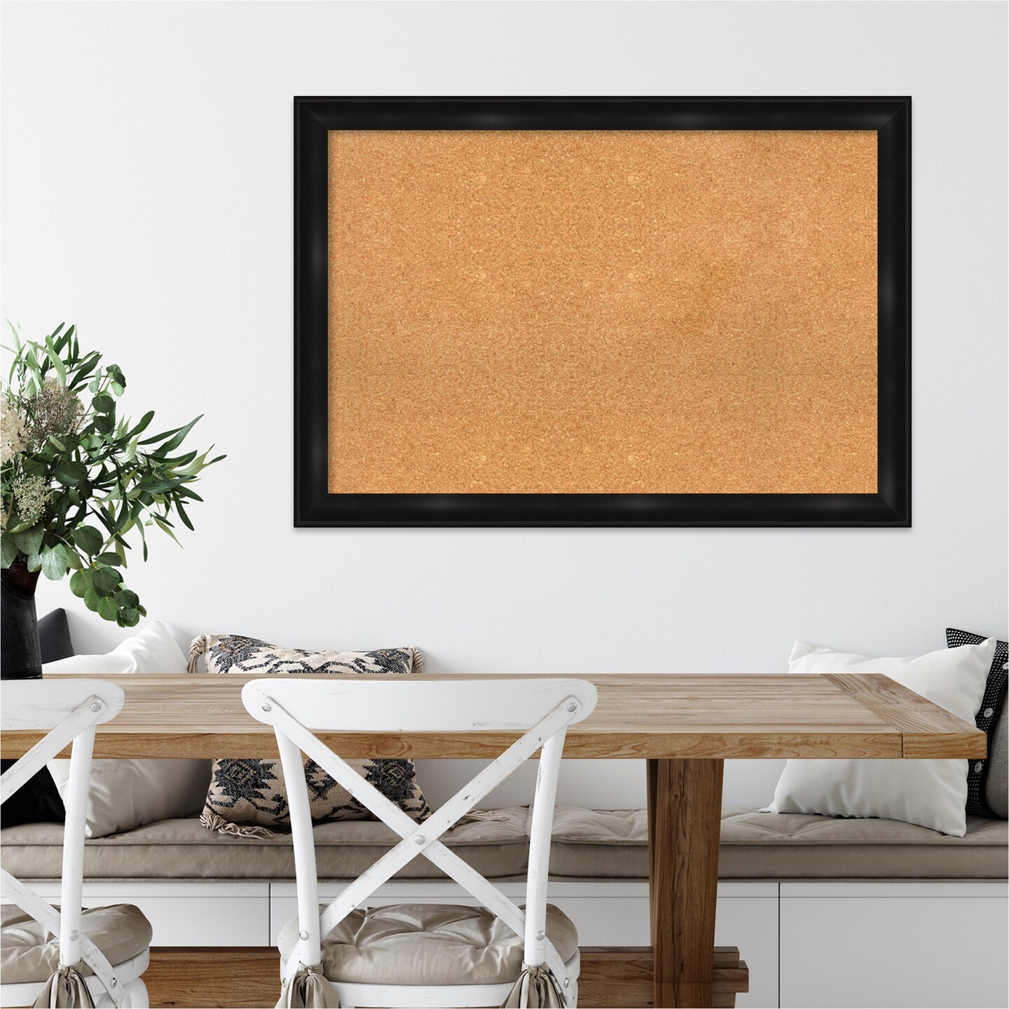 Cork Board, Grand Black Narrow Frame - Bulletin Board, Organization Board, Pin Board