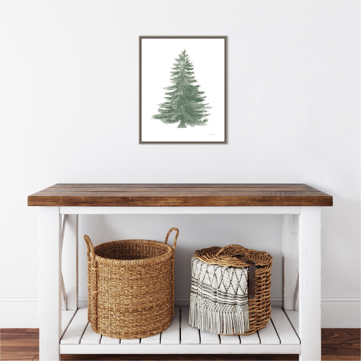 Floursack Holiday Tree by Danhui Nai Canvas Wall Art Print Framed