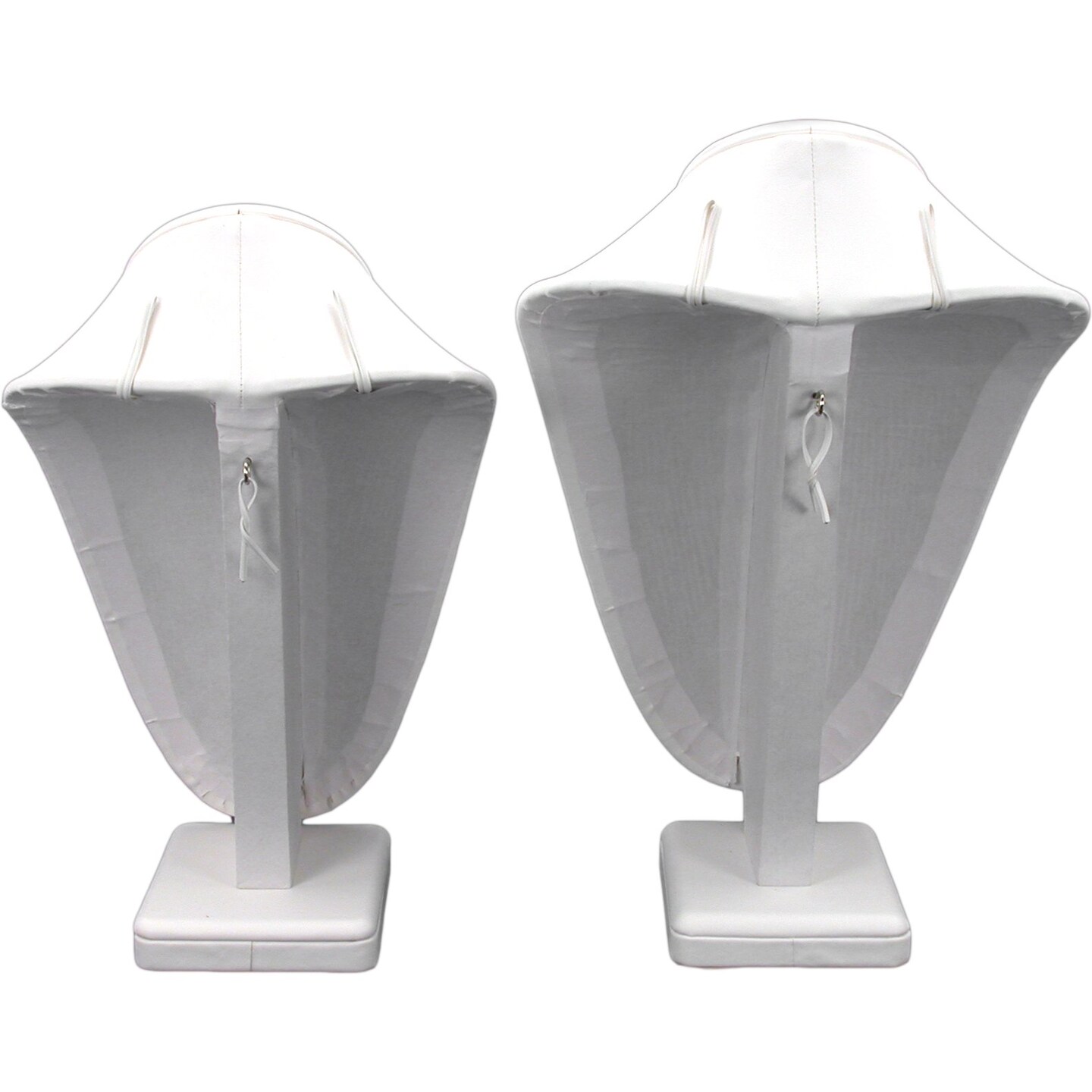 White Faux Leather Jewelry Display Bust 4Pc Set 6 1/4&#x22;-11&#x22;