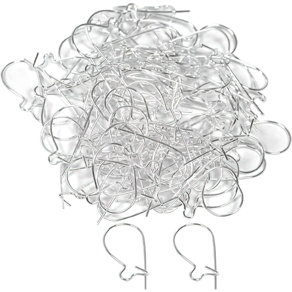 100 Kidney Wire Earrings Sterling Silver Part