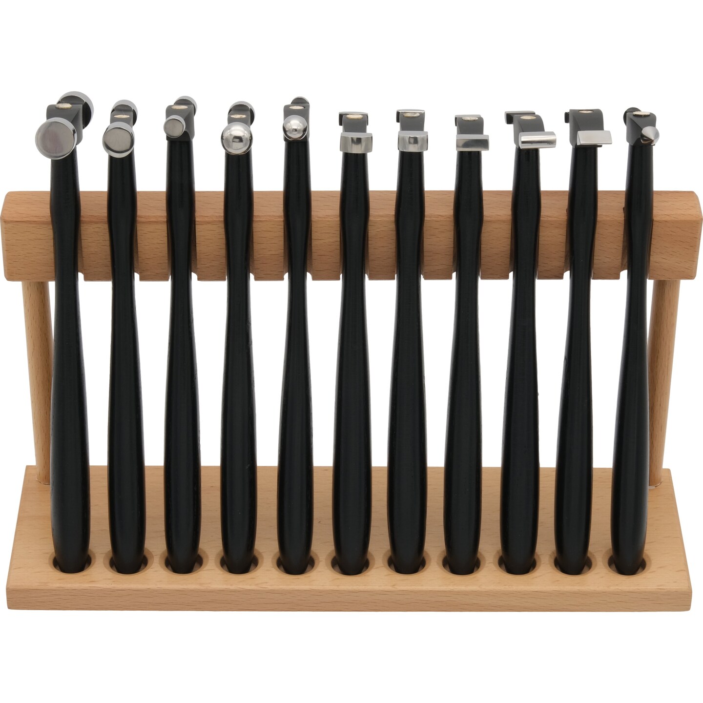 Set cheapest of 11 Jewelers Designer Forming Hammers for Gold and Silver with Wood Stand