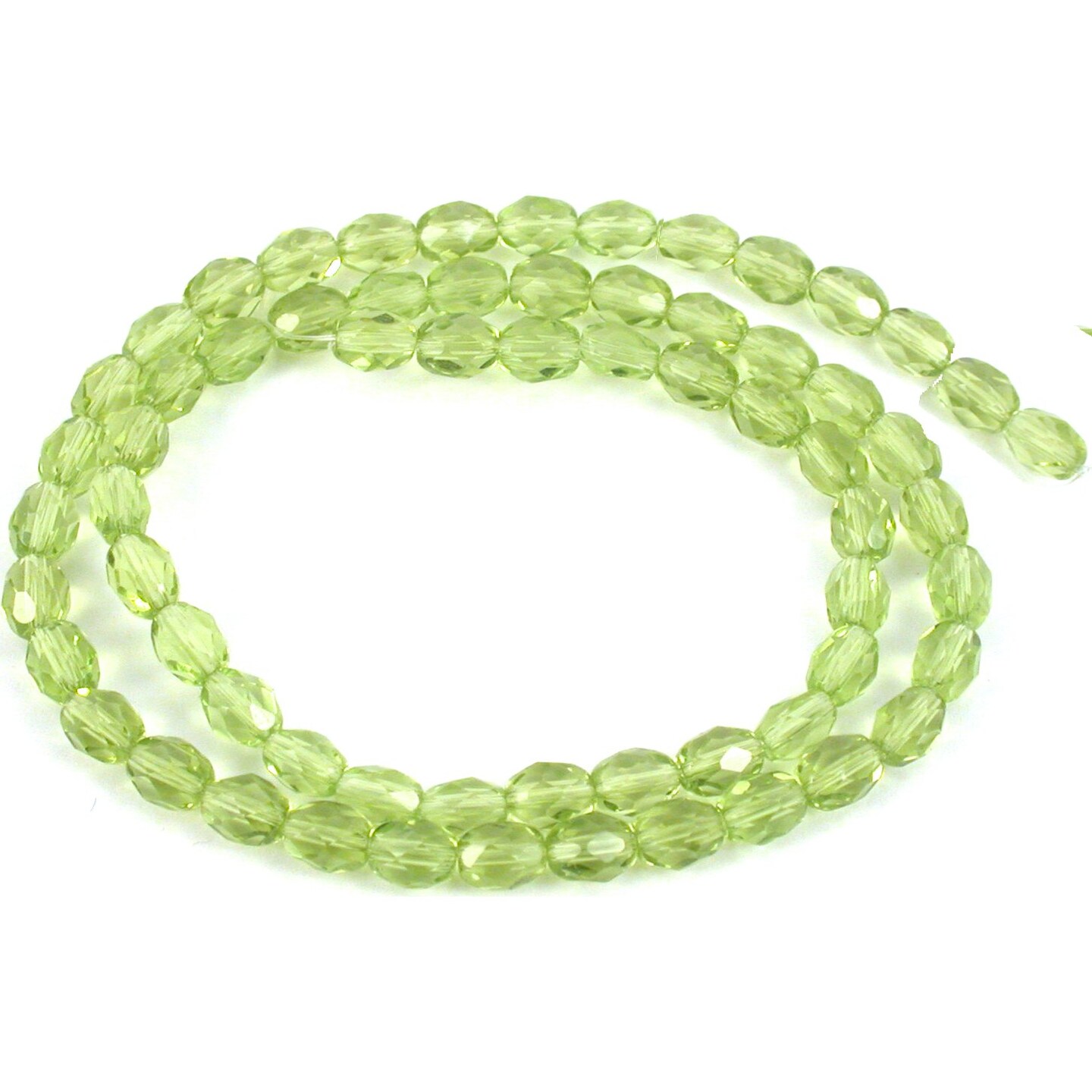 Peridot Green Rice FP Chinese Crystal Beads 5mm 1 St