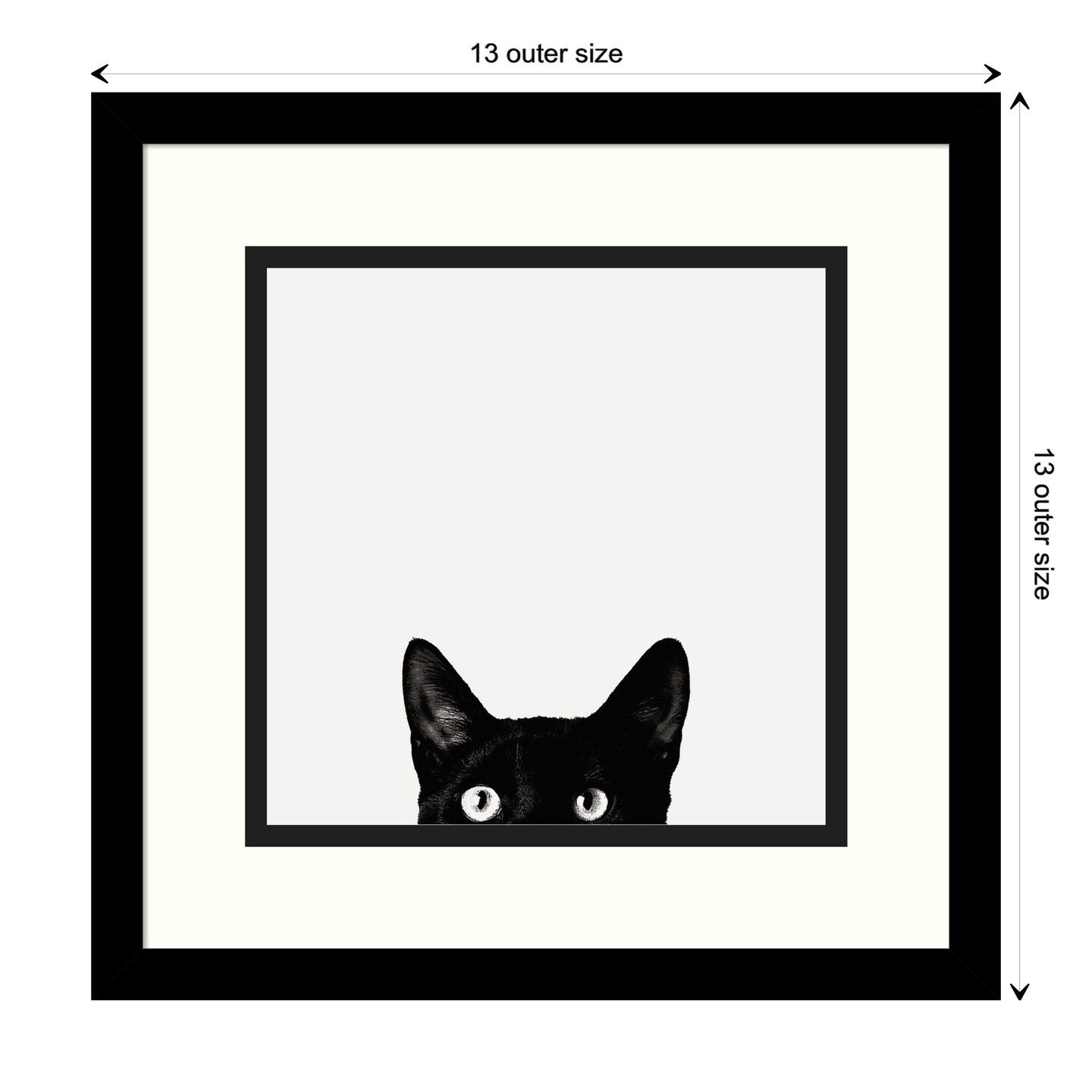 Curiosity (Cat) by Jon Bertelli Wood Framed Wall Art Print