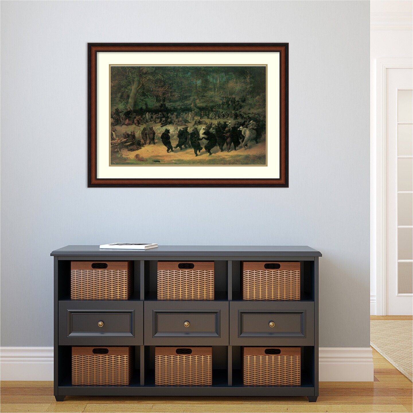The Bear Dance by William Beard Wood Framed Wall Art Print