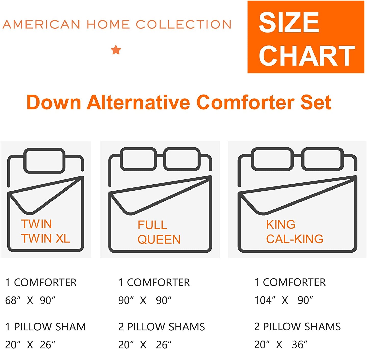 American Home Collection Down Alternative Comforter Set Extra Warm and Soft