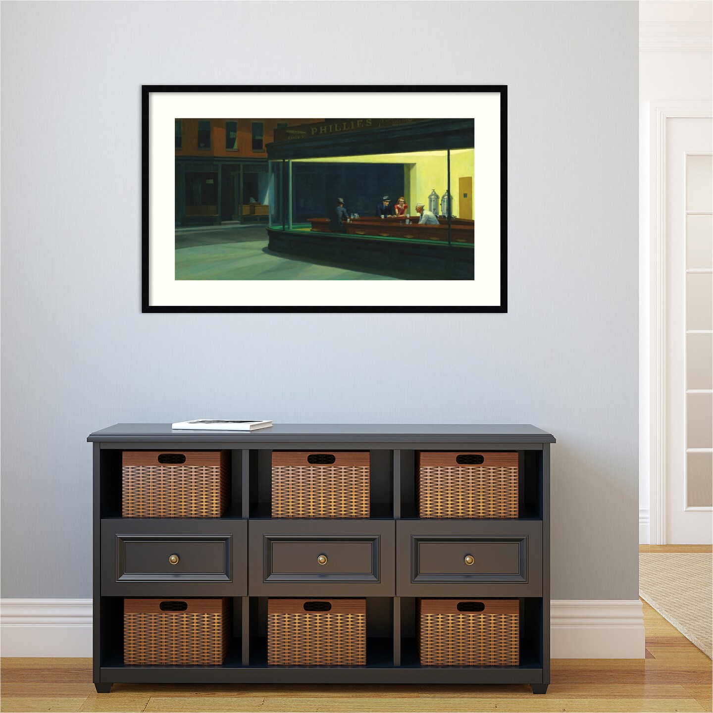 Nighthawks 1942 by Edward Hopper Wood Framed Wall Art Print
