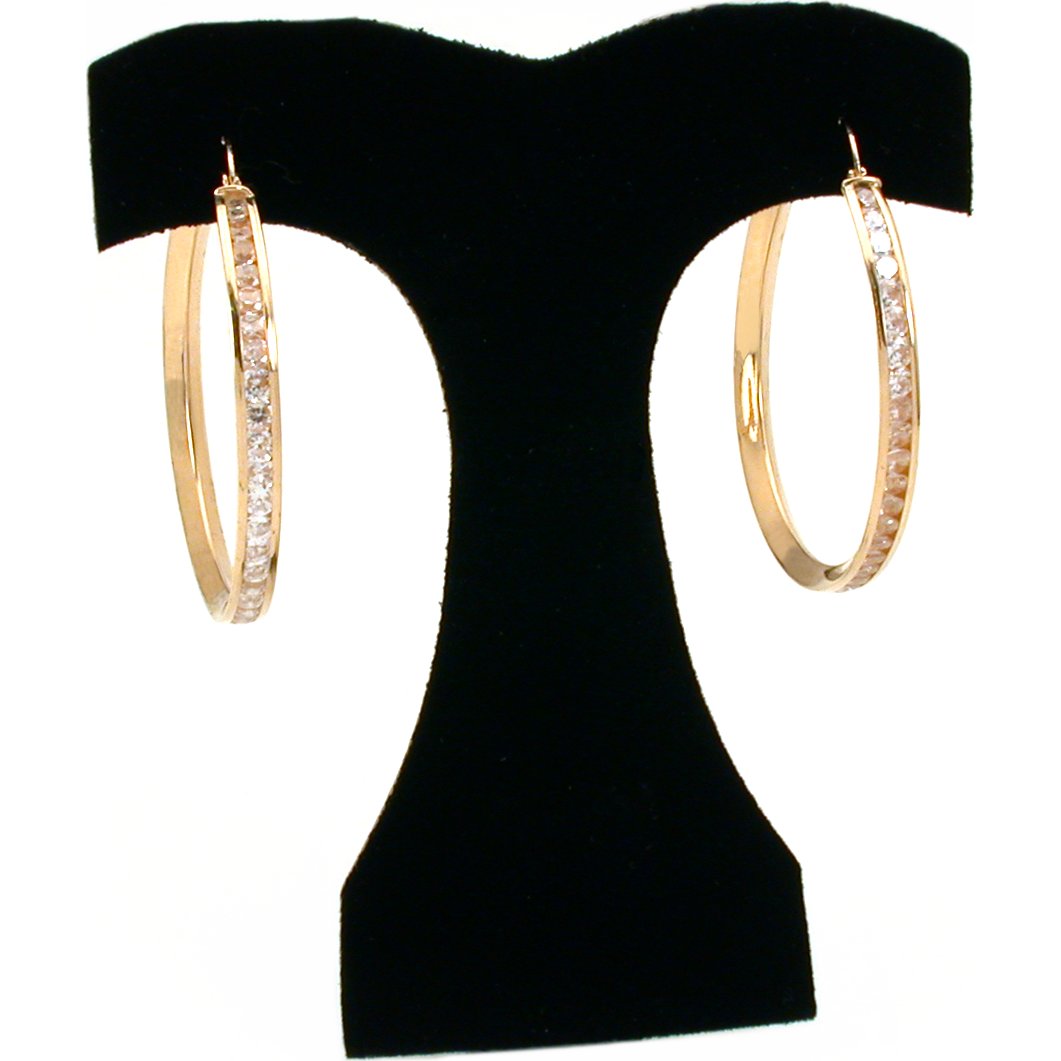 Black Flocked Necklace Earring Jewelry Displays 9Pc Set