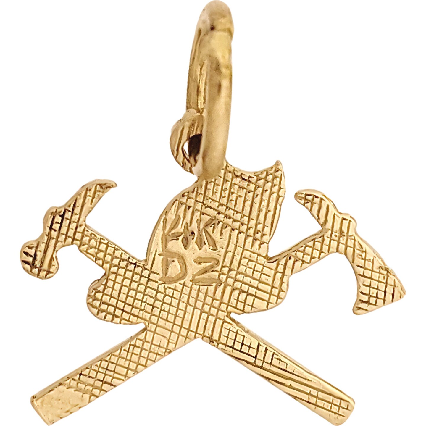 14K Gold Firefighter Axes &#x26; Hat Charm Chain Jewelry
