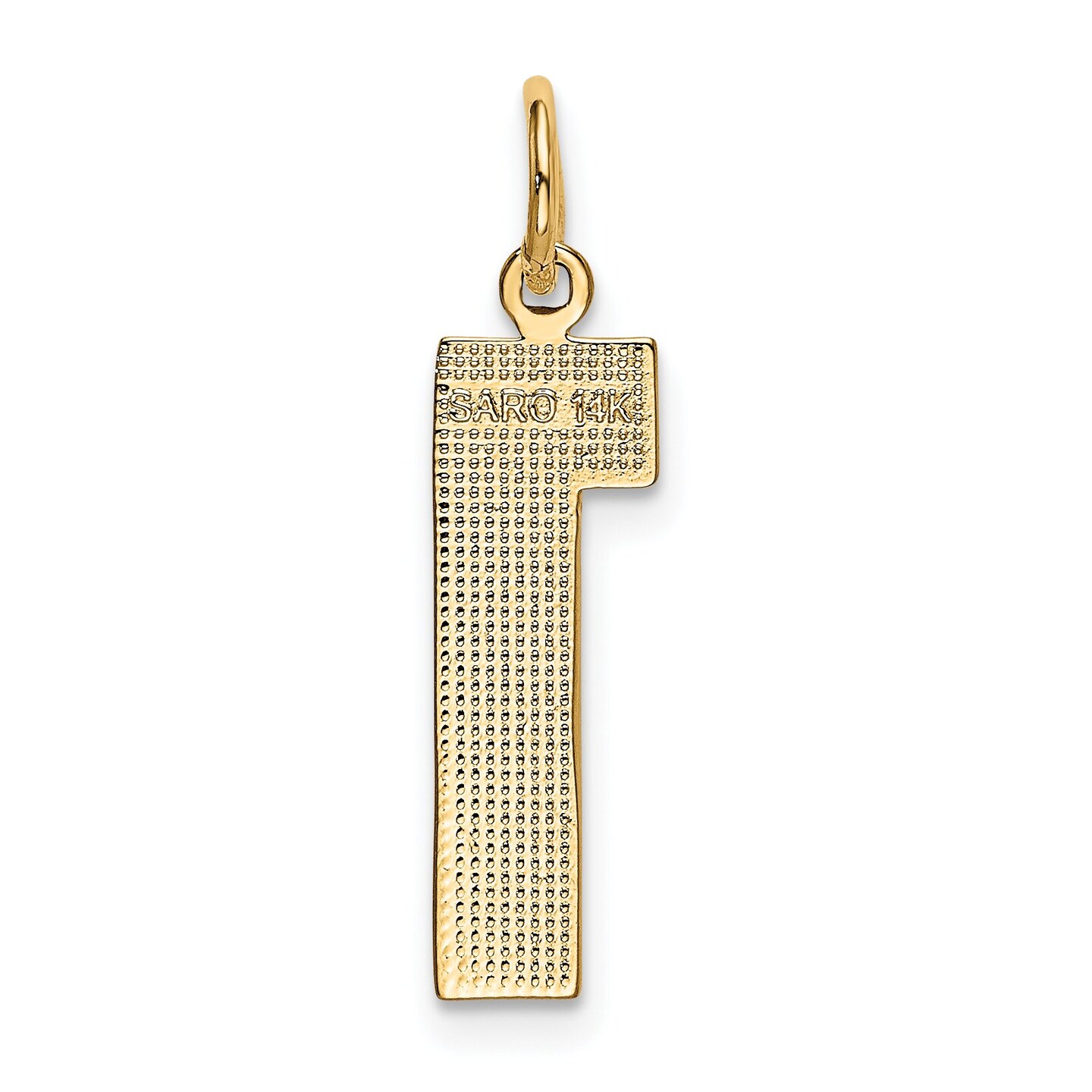 14K Yellow Gold Large Polished Number 1 Charm Pendant