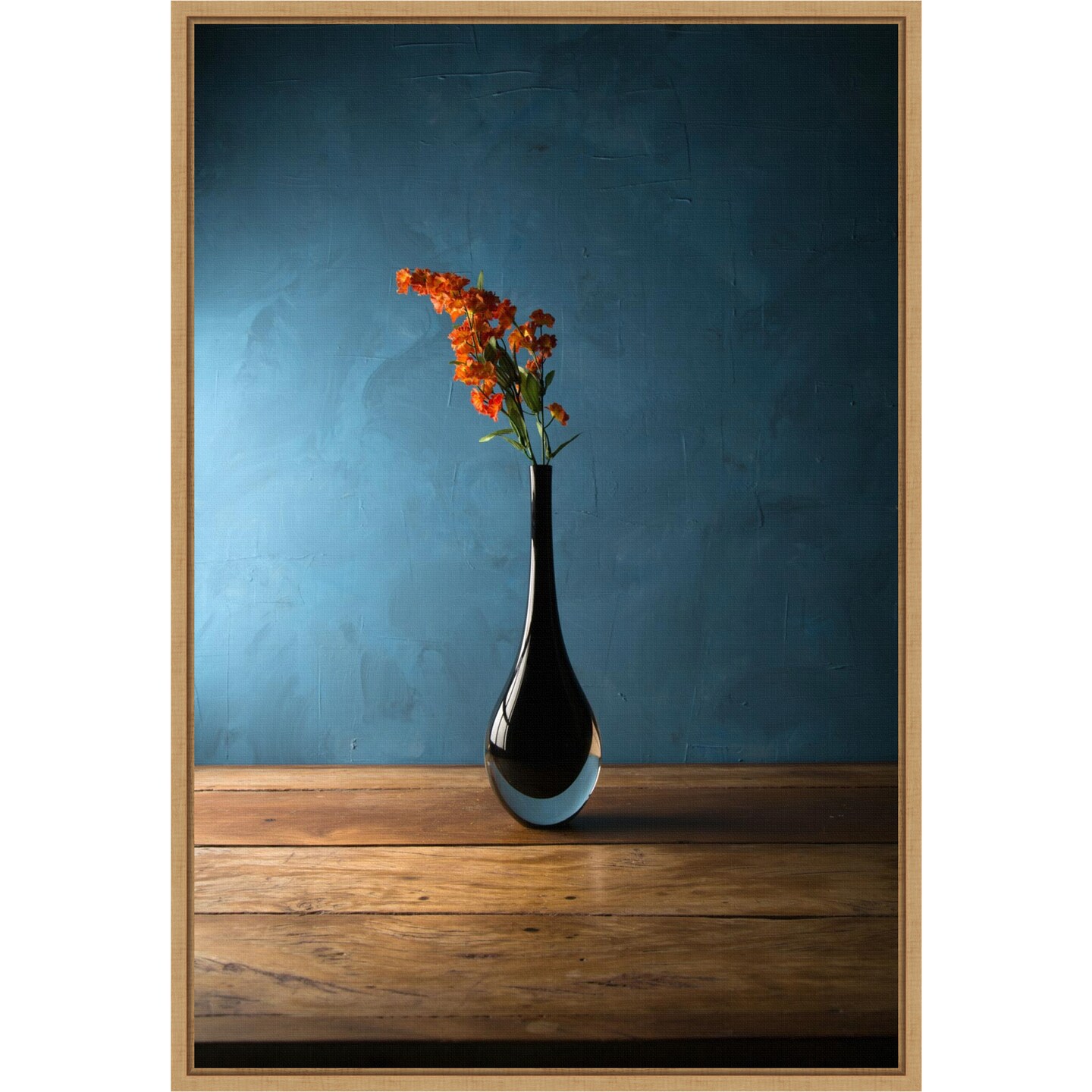 Blue Vase of Flowers by Luiz Laercio 16in. W x 23in. H. Canvas Wall