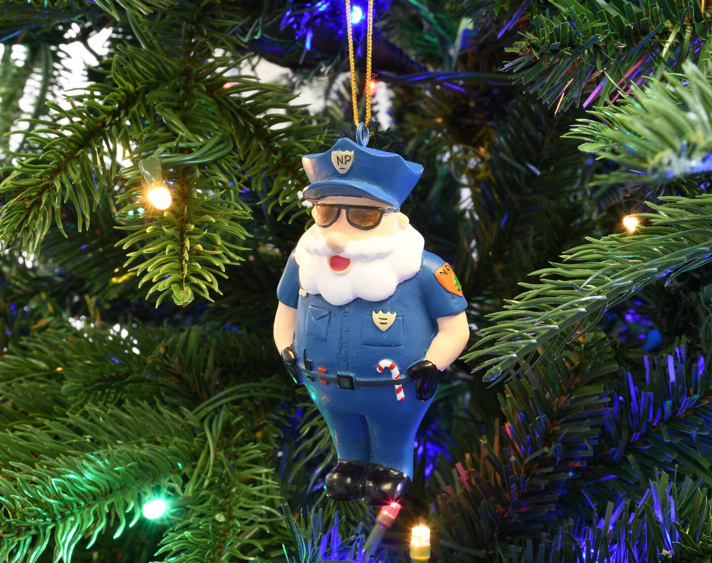 North Pole Police Department Resin Christmas Ornament