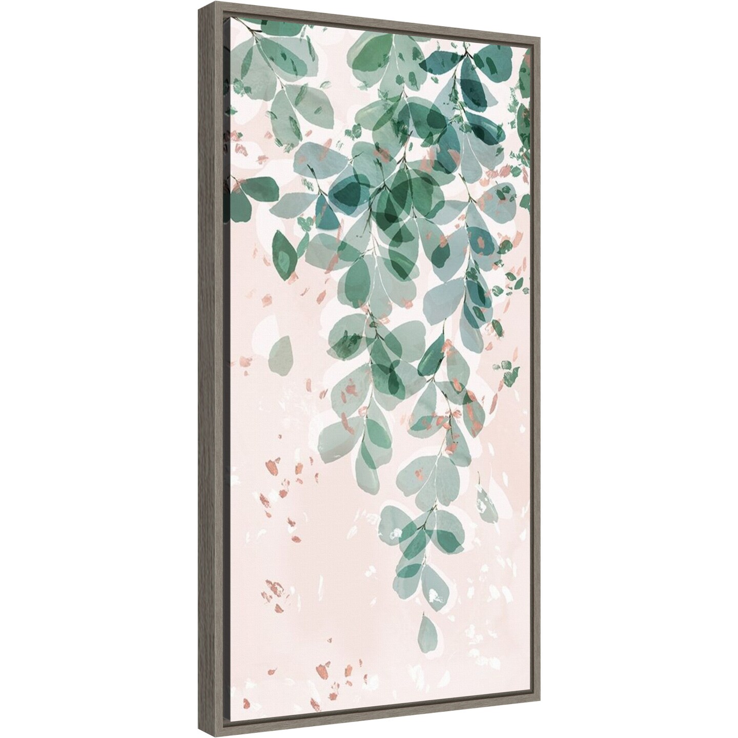 Hanging greenery by Isabelle Z 14-in. W x 27-in. H. Canvas Wall Art Print Framed in Grey