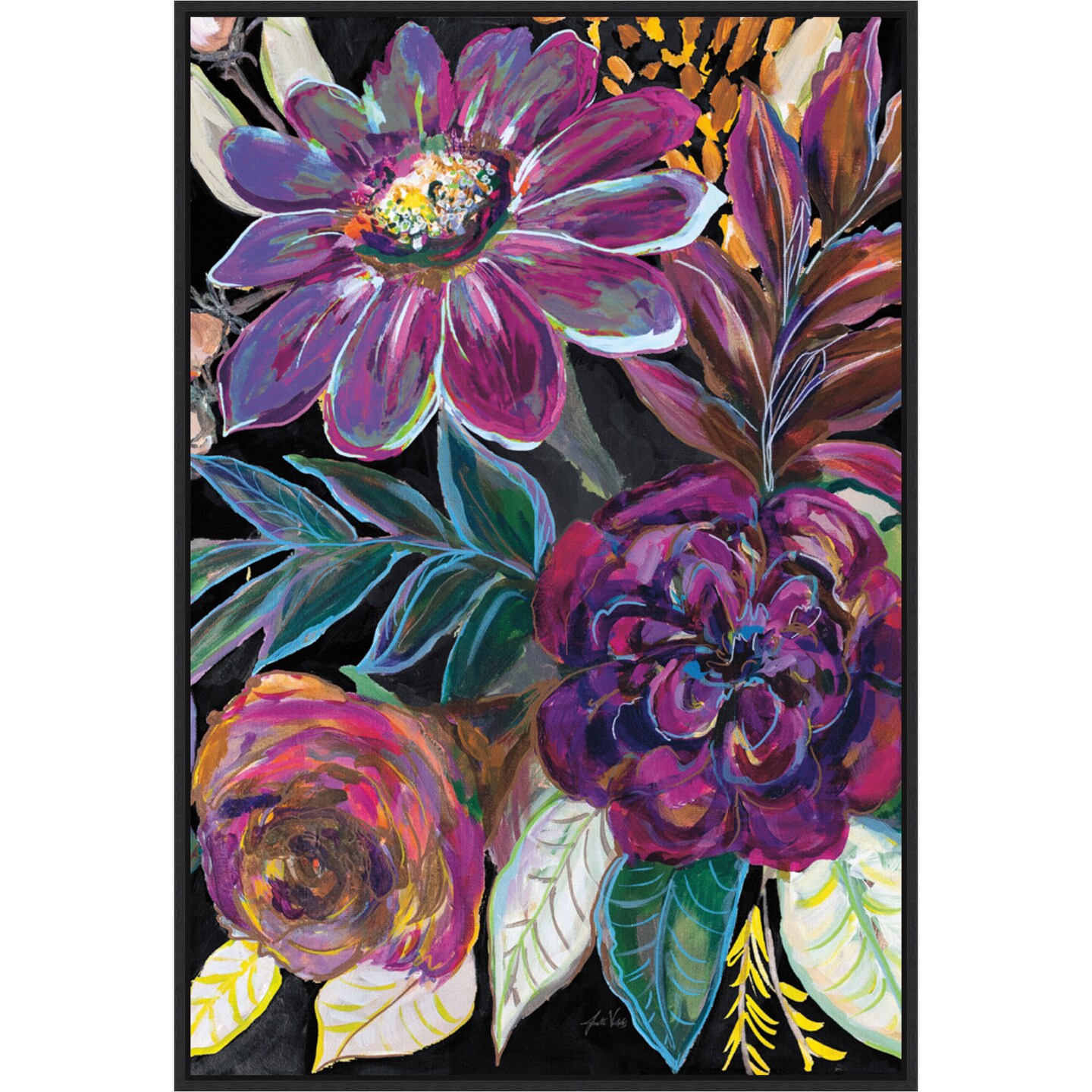 Festive Season II by Jeanette Vertentes 23-in. W x 33-in. H. Canvas Wall Art Print Framed in Black