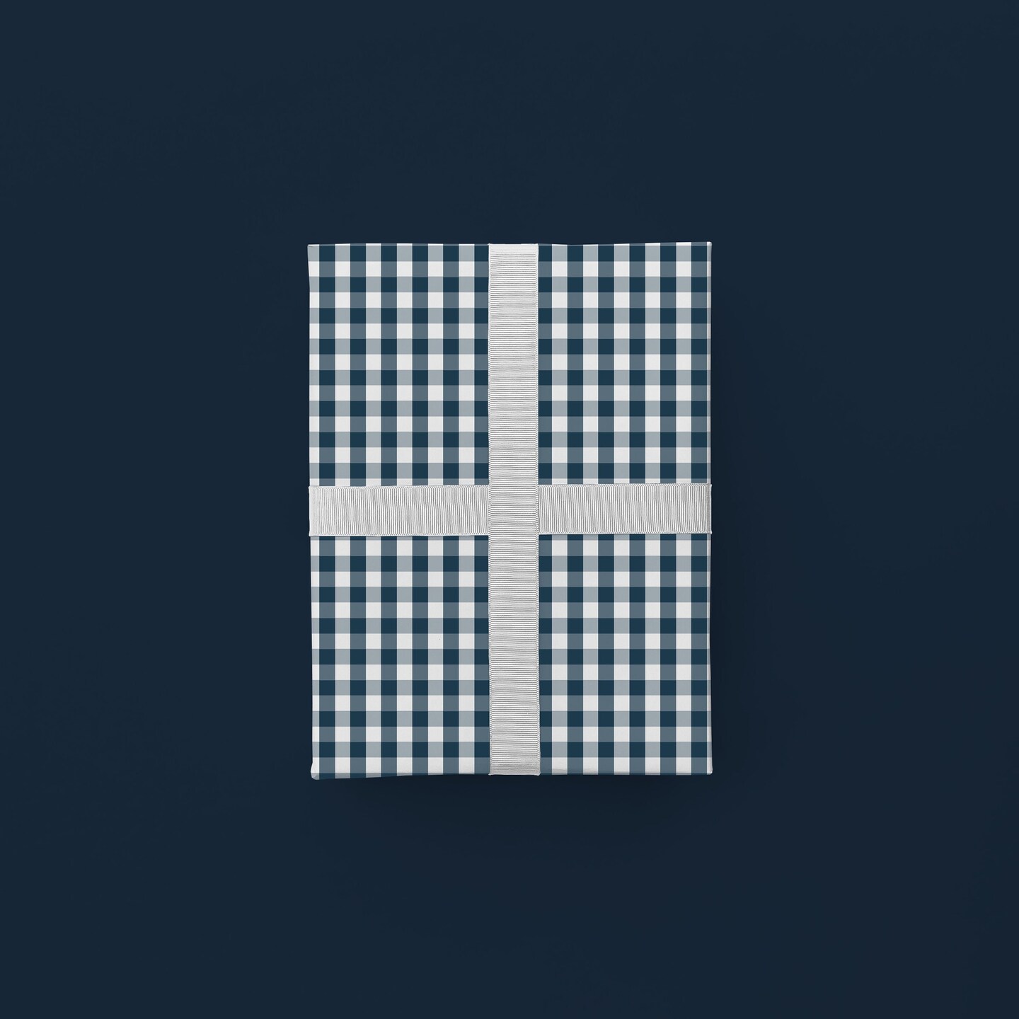 Dark Blue Vintage Gingham Gift Wrap Michaels