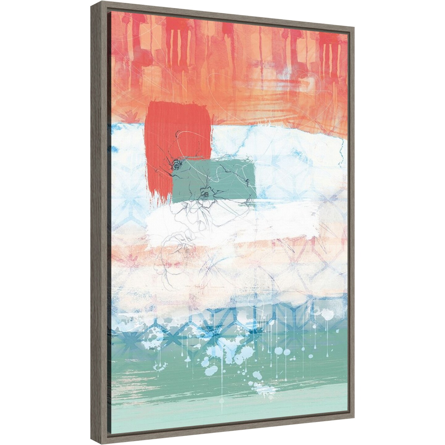 Unexpected Bloom No. 2 by Louis Duncan-He 16-in. W x 23-in. H. Canvas Wall Art Print Framed in Grey