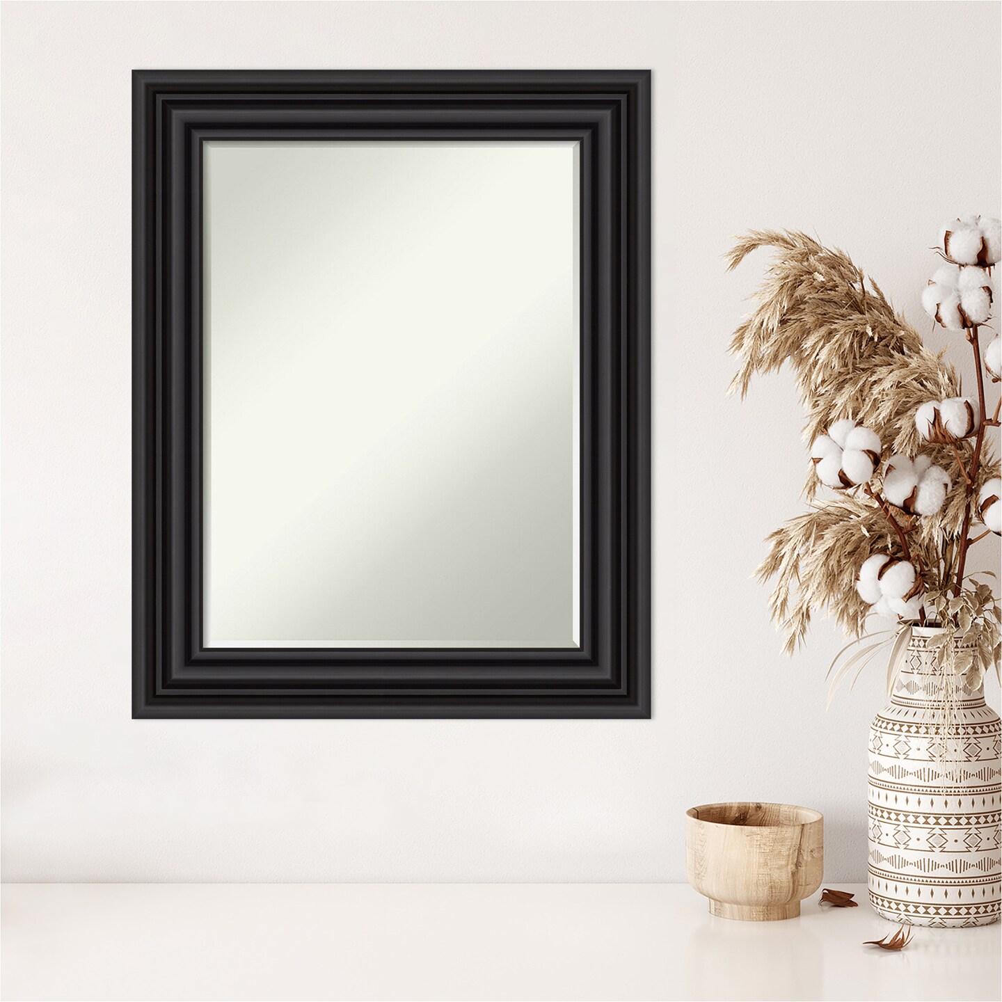 Petite Bevel Wall Mirror, Colonial Black Frame