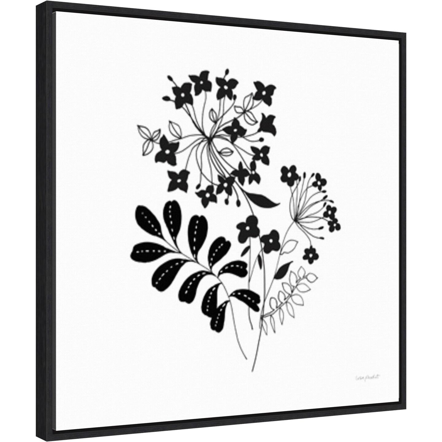 Night &#x26; Day Floral 03 by Lisa Audit 22-in. W x 22-in. H. Canvas Wall Art Print Framed in Black