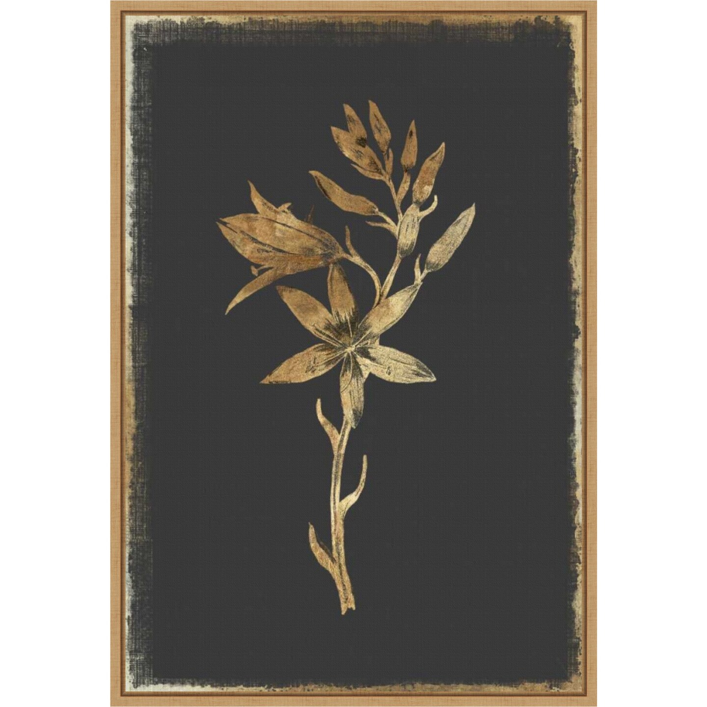 Carmass and Wild Hyacinth by PI Collection 16-in. W x 23-in. H. Canvas Wall Art Print Framed in Natural