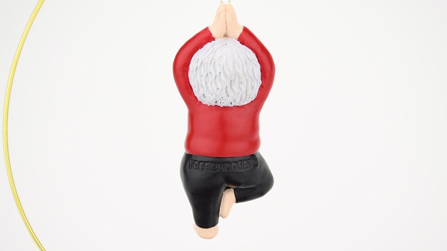 Mrs. Claus Tree Pose Yoga Christmas Ornament