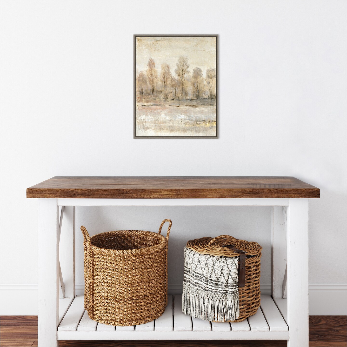 Peaceful Forest I by Tim O'Toole 16-in. W x 20-in. H. Canvas Wall Art Print Framed in Grey