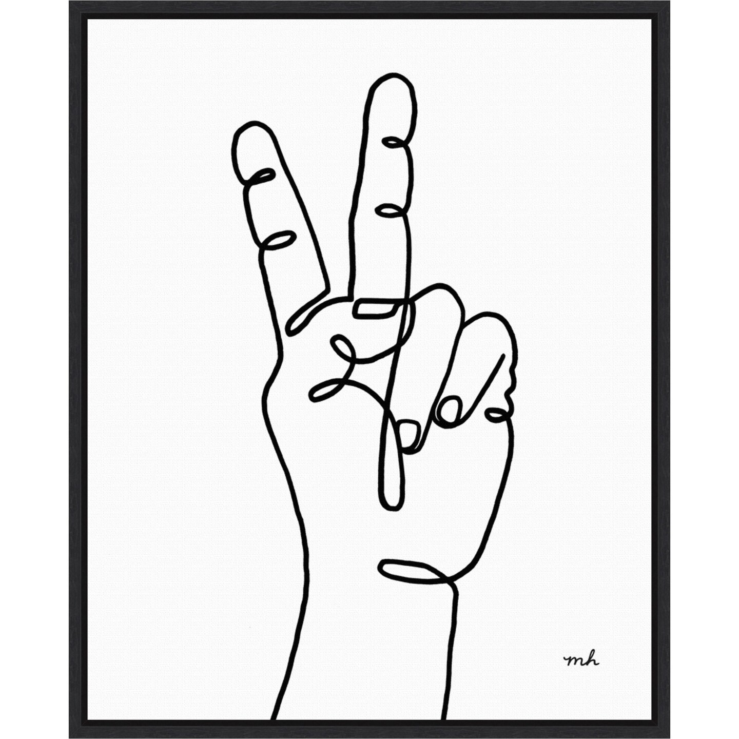 Happy Hands I by Moira Hershey 16-in. W x 20-in. H. Canvas Wall Art Print Framed in Black