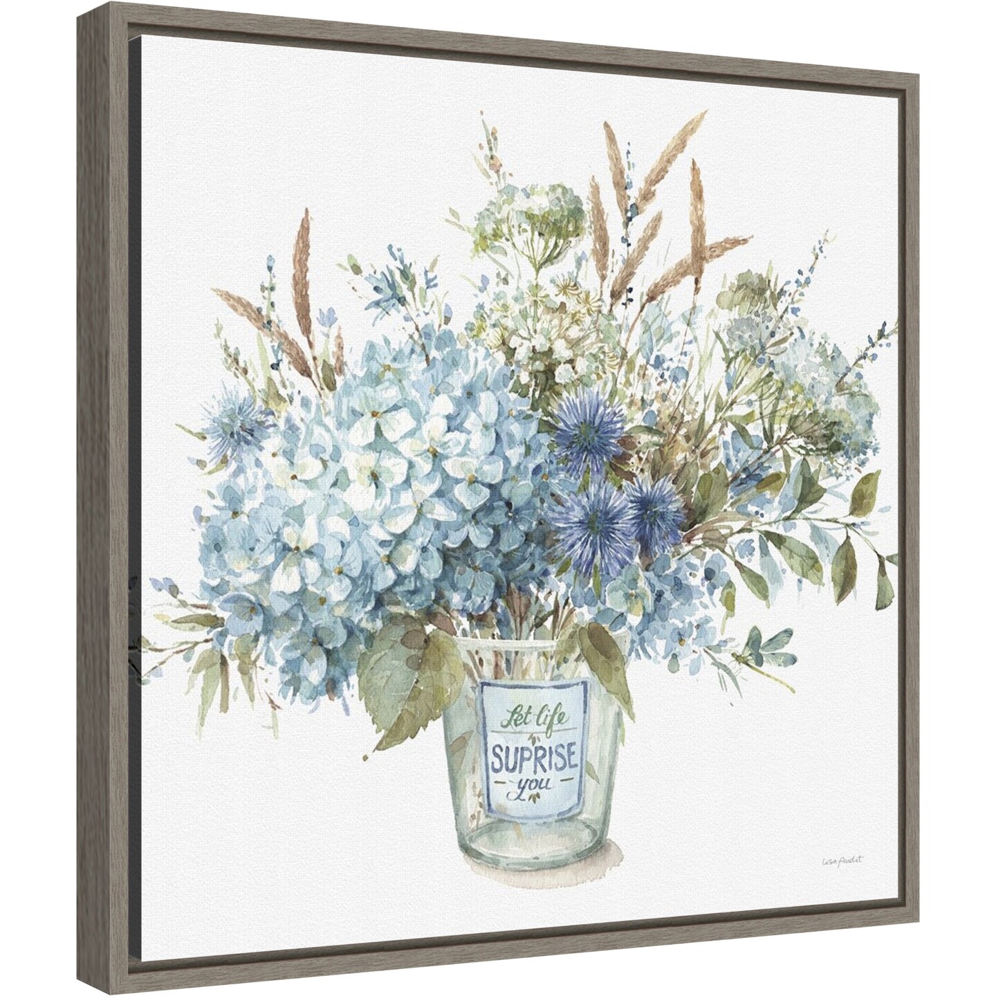 Bohemian Blue 02B (Floral Vase) by Lisa Audit 16-in. W x 16-in. H ...