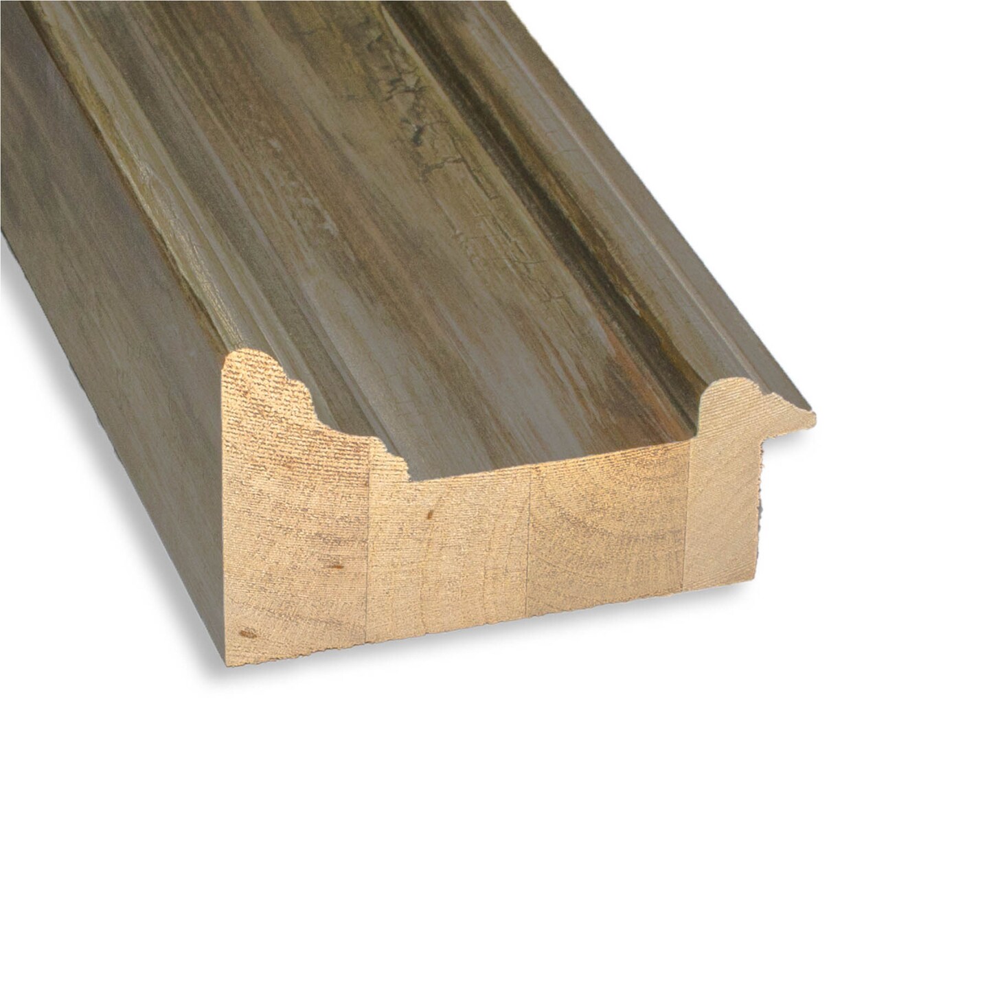 Amanti Art Non-Beveled Wood Wall Mirror, Alexandria Greywash Frame