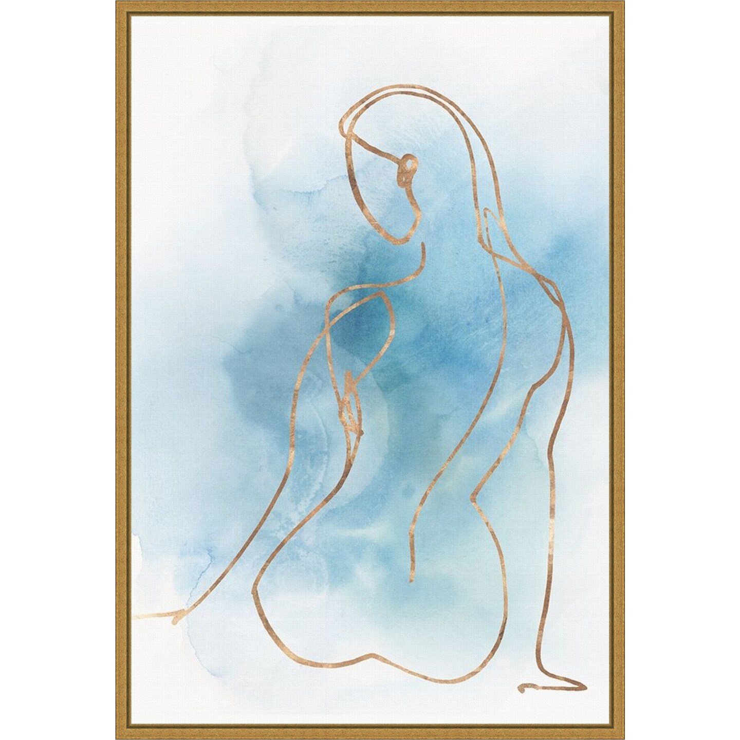 Figurative II (Woman) by Isabelle Z 16-in. W x 23-in. H. Canvas Wall Art Print Framed in Gold