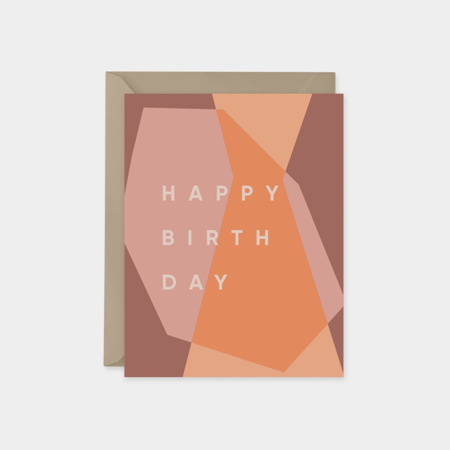 Happy Birthday Card, Terracotta Blush Orange Modern Birthday Card