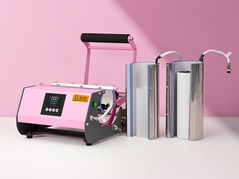 2 in 1 Elite Pro Max Sublimation Tumbler Heat Press Pink Heat