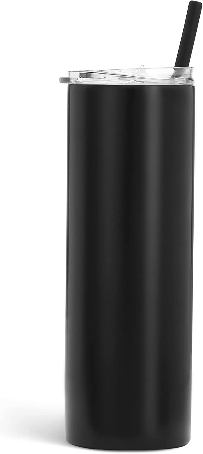 Zoku 20oz 3in1 Stainless Steel Powder Coated Tumbler Black