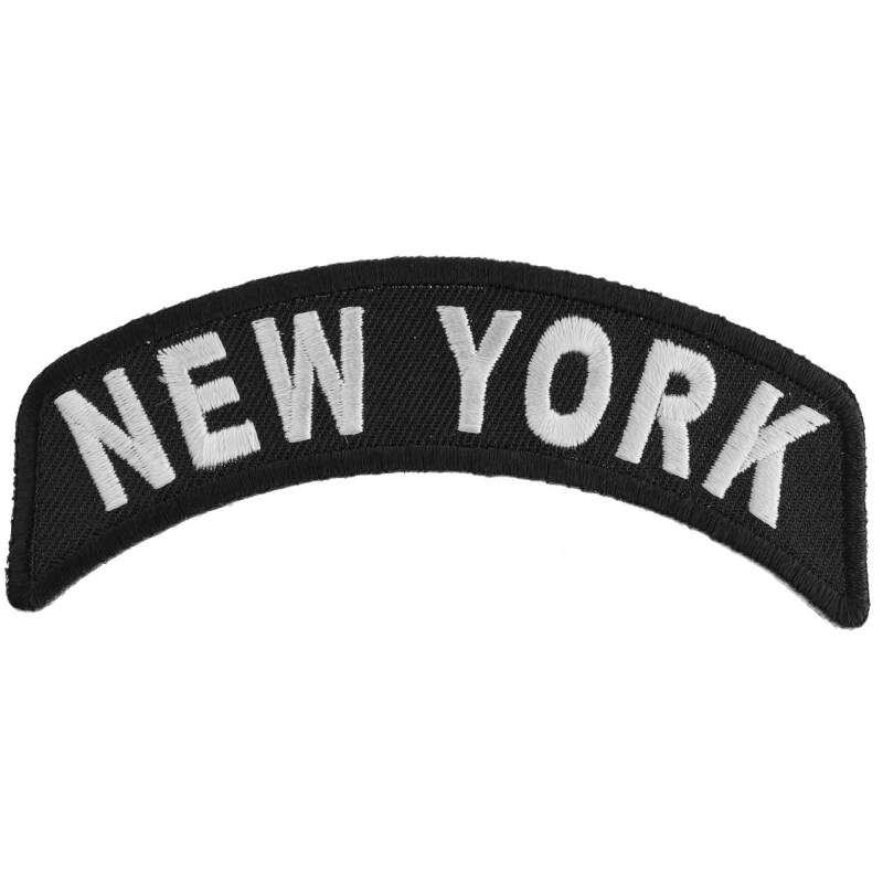 Patch, Small Embroidered Rocker (Iron-On or Sew-On), New York State Patch,  4 x 1.75 Arch