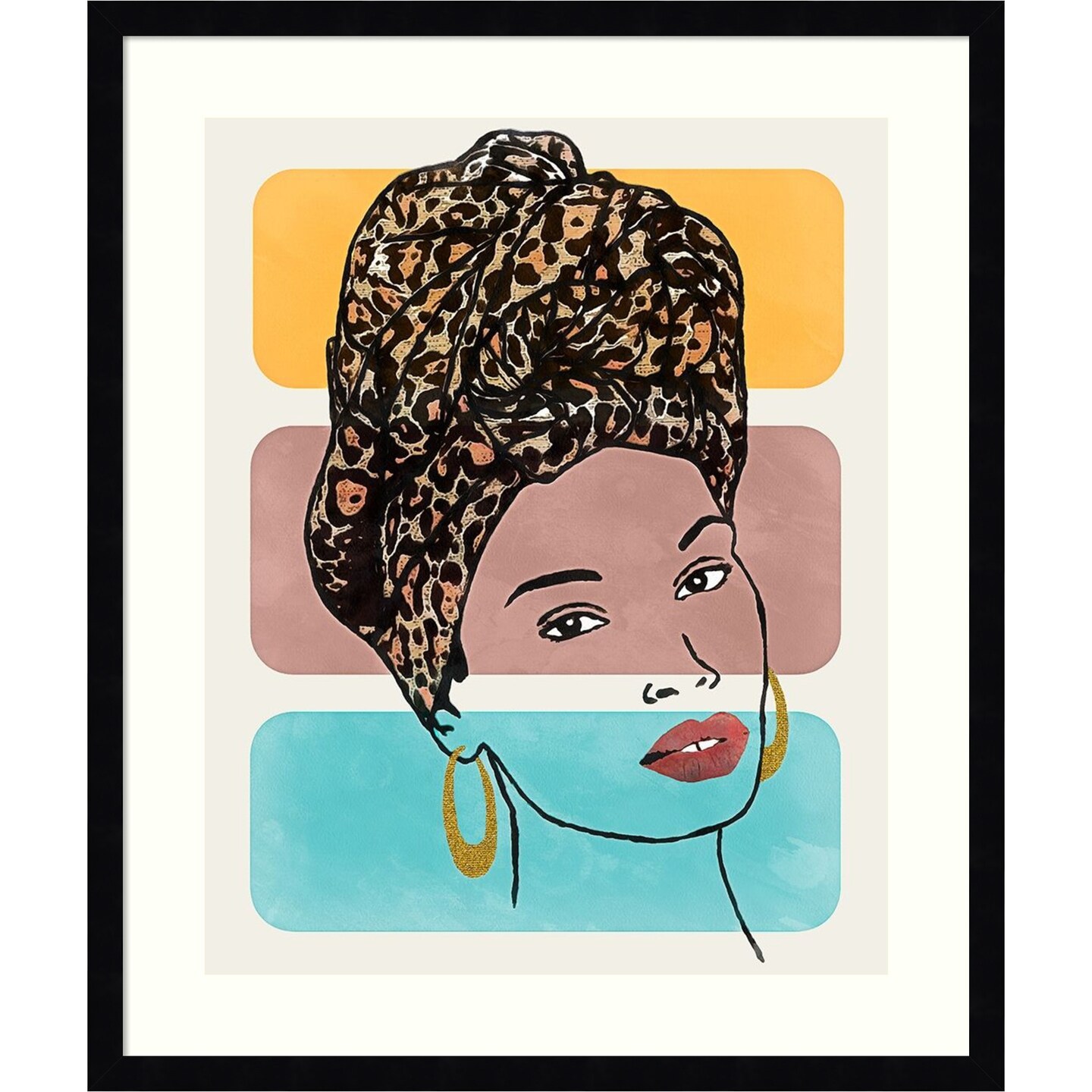 Head Wrap I by Alonzo Saunders Wood Framed Wall Art Print 21 in. W x 25 ...