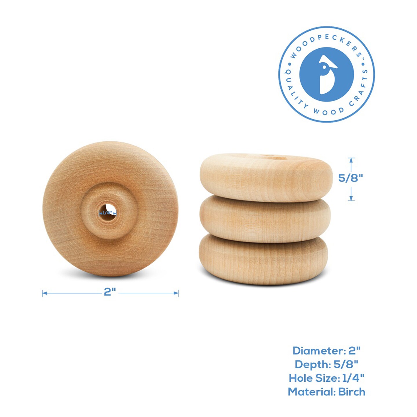 Classic Mini Wood Wheels, Multiple Sizes Available, Craft | Woodpeckers