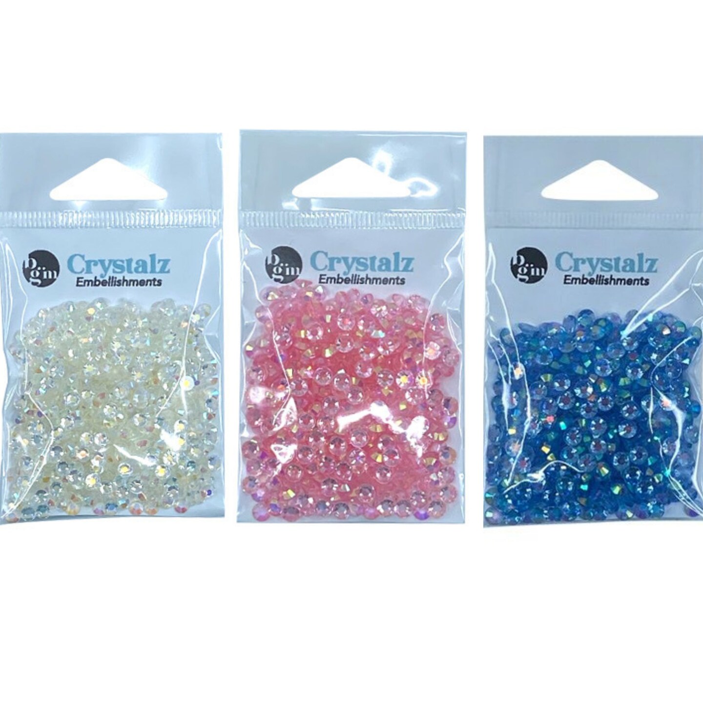 Buttons Galore Crystalz Bundle of Iridescent Gems - 1200 Pieces - Baby Colors
