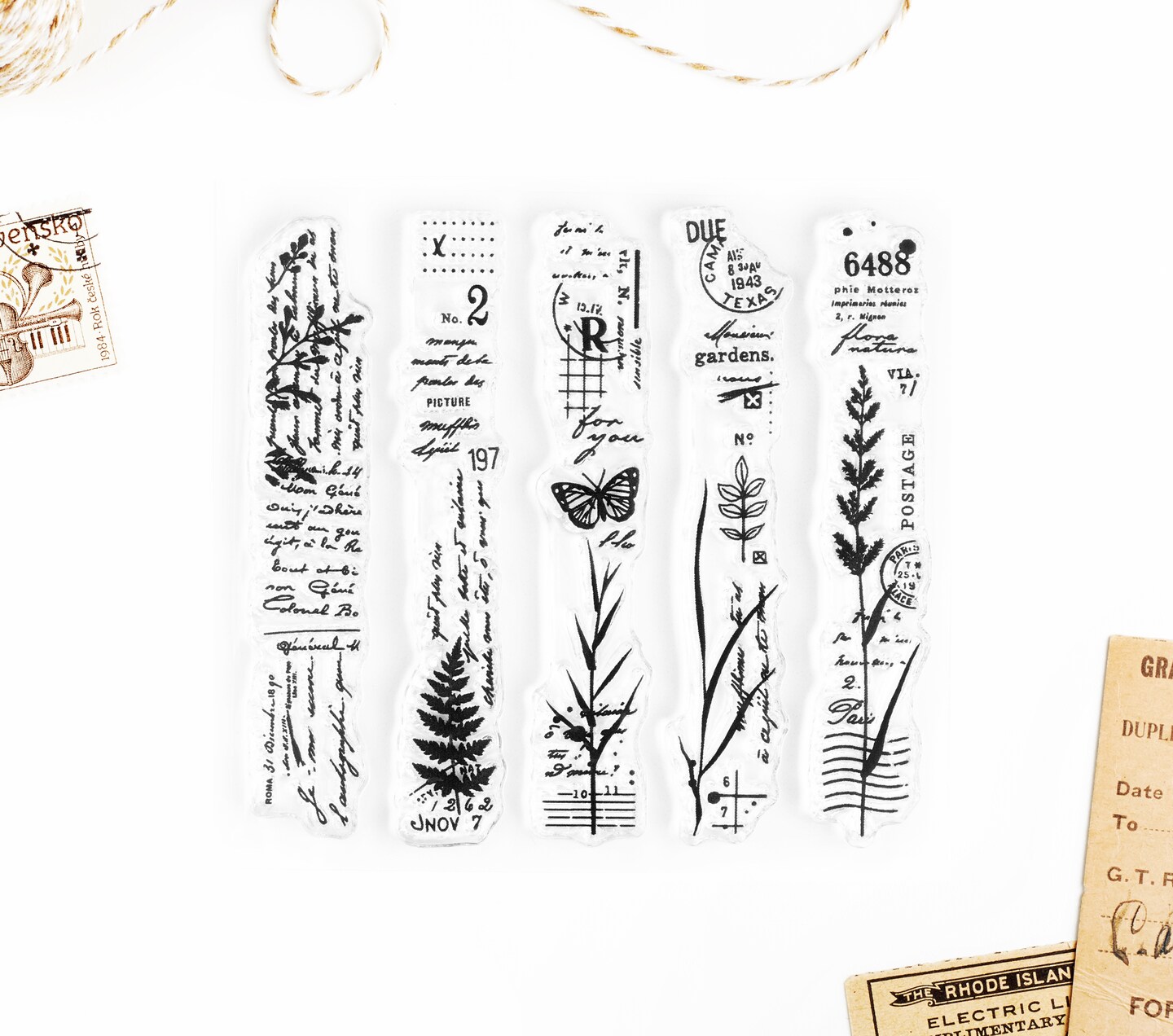 Beautiful Gardens Slim Clear Stamp Set 4x4 inch by Wintertime Crafts