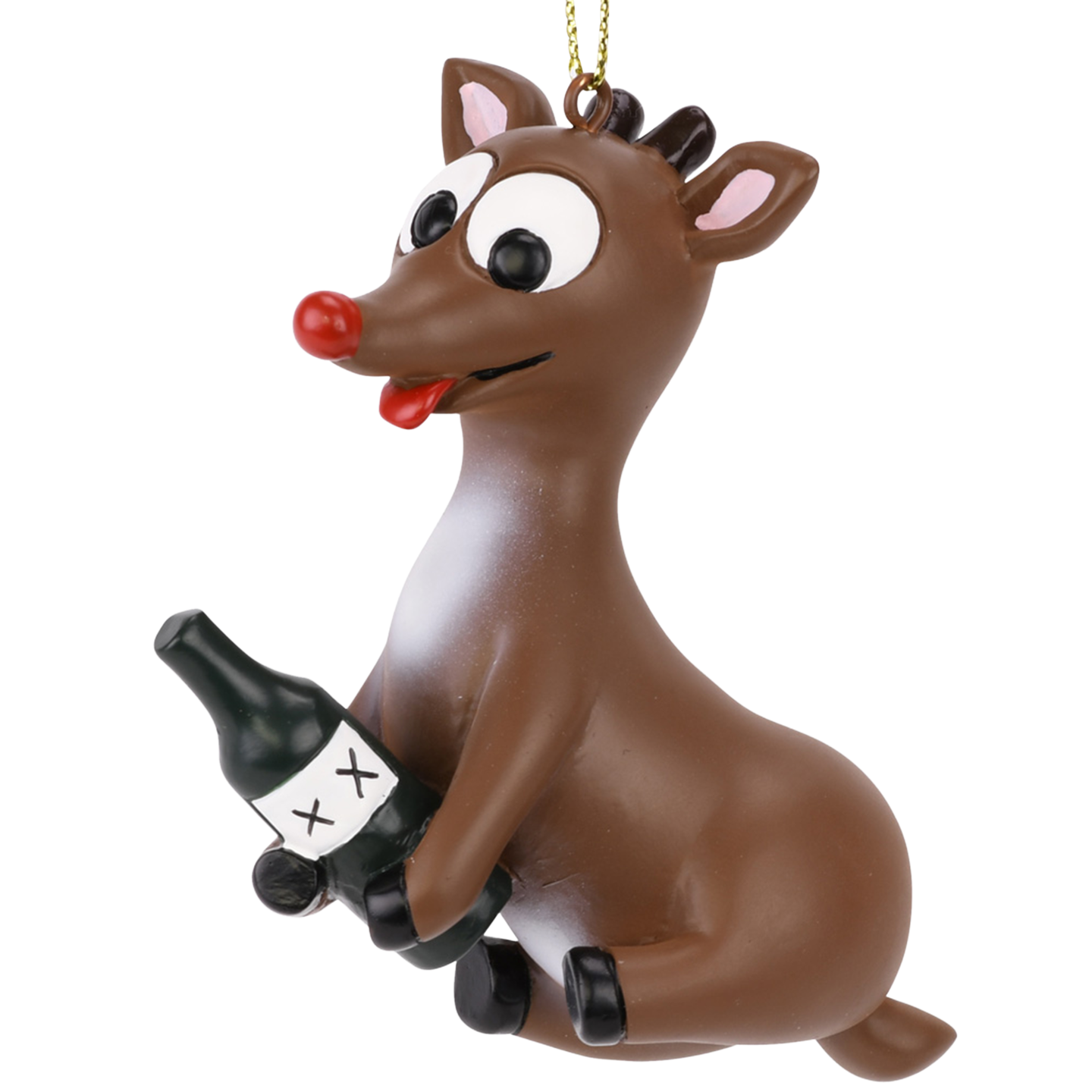 Tree Buddees Rowdy Reindeer Funny Liquor Bottle Christmas Ornament
